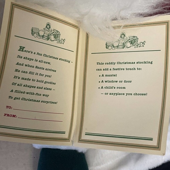 1981 Vintage Hallmark Christmas Santa Stocking w/Bell NEW - Picture 5 of 6